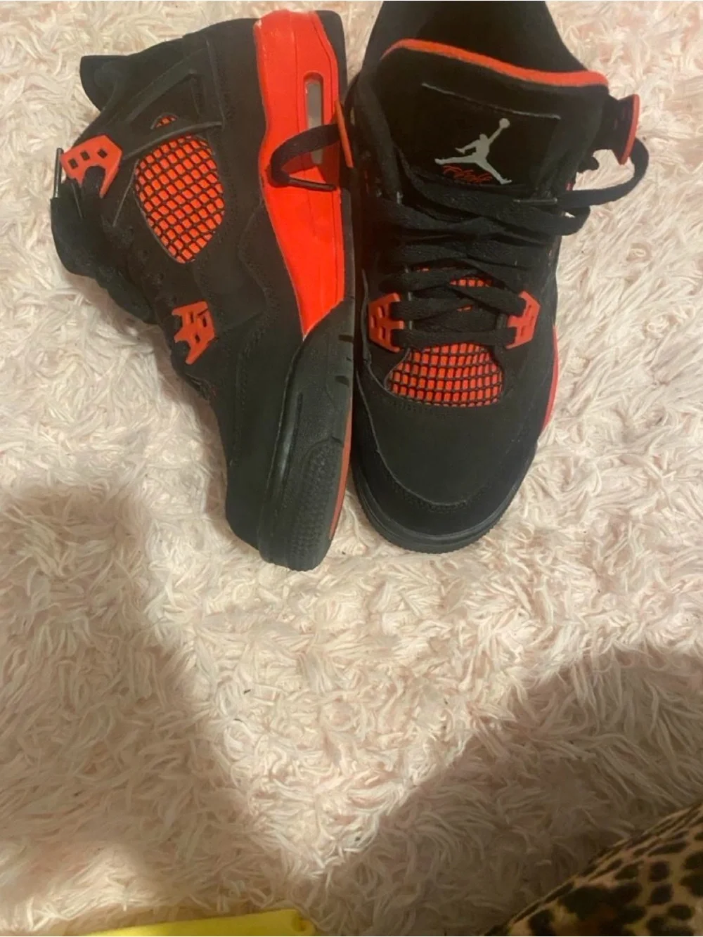 Jordan Men’s Black and Orange Retro Basketball Sneakers